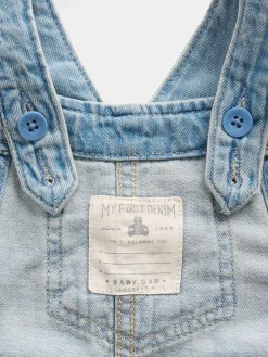 Baby Embroidered Floral Denim Overalls