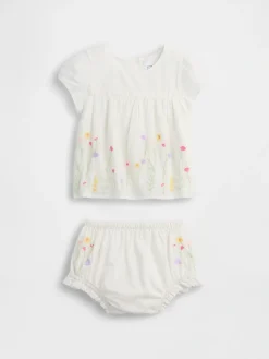 Baby Embroidered Floral Outfit Set