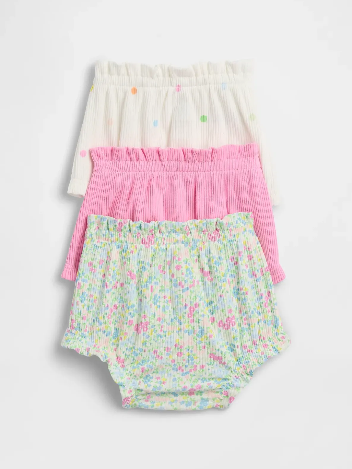Baby First Favorites TinyRib Ruffle Bloomers (3-Pack)