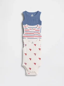 Baby First Favorites TinyRib Pocket Tank Bodysuit (3-Pack)