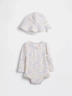 Baby Floral Rash Guard Swim Set