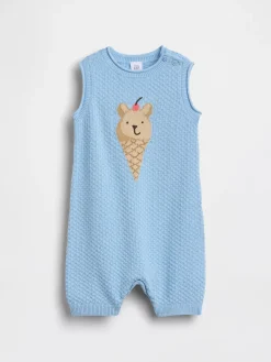 Baby Ice Cream Bear Crochet Shorty One-Piece