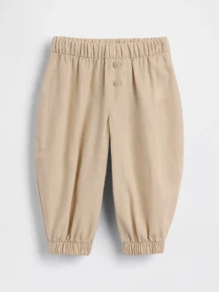 Baby Linen-Cotton Pull-On Barrel Pants