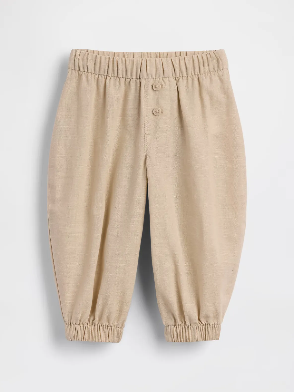 Baby Linen-Cotton Pull-On Barrel Pants