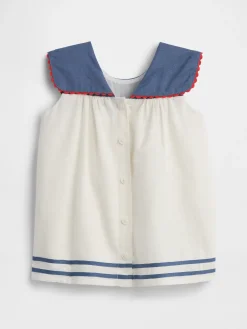 Baby Linen-Cotton Sailor Dress