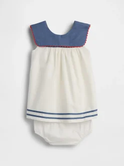 Baby Linen-Cotton Sailor Dress