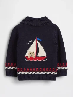 Baby Nautical Shawl Cardigan Sweater