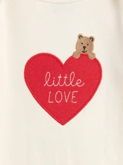 Baby Organic Cotton Bear Heart Bodysuit Outfit Set