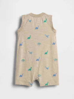 Baby Organic Cotton Henley Shorty One-Piece