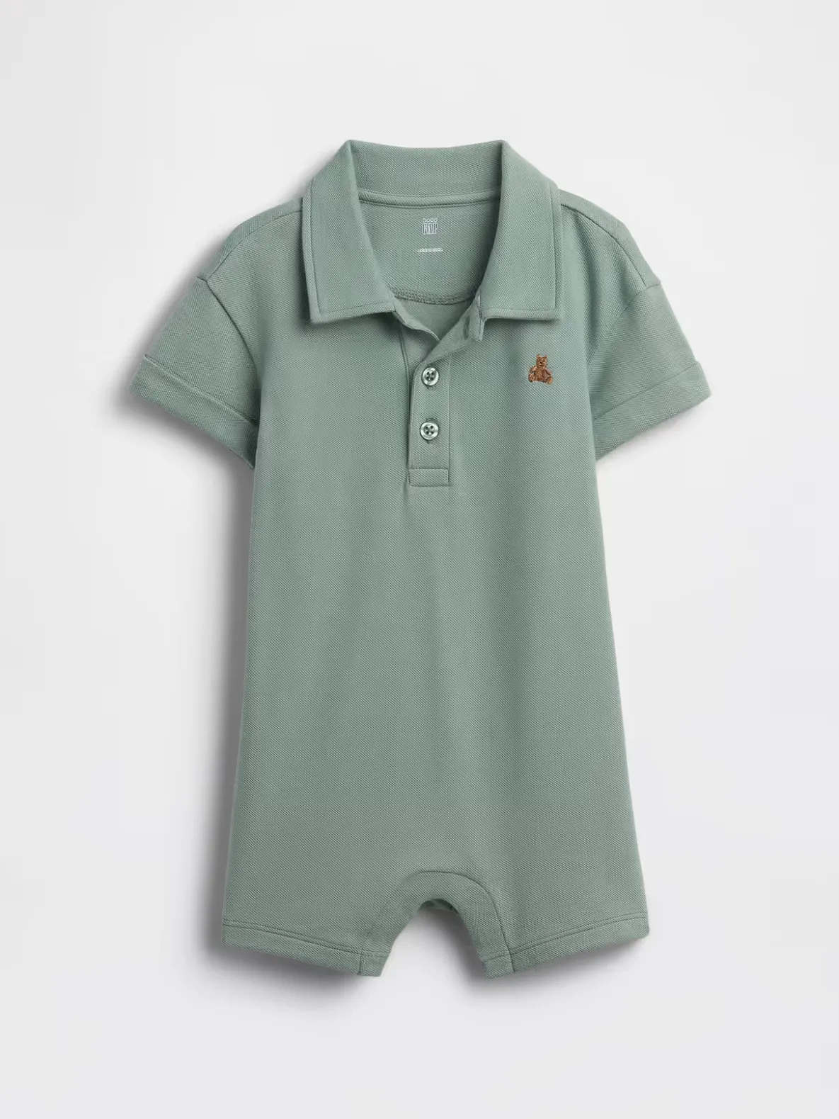Baby Pique Polo Shorty One-Piece