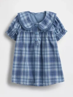 Baby Plaid Ruffle Collar Dress