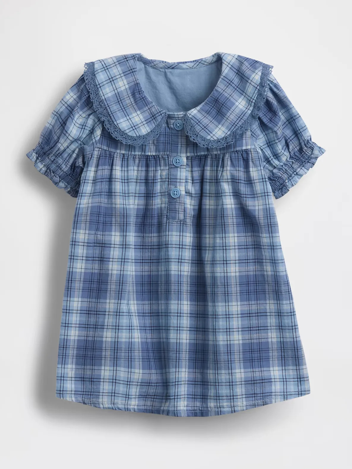 Baby Plaid Ruffle Collar Dress