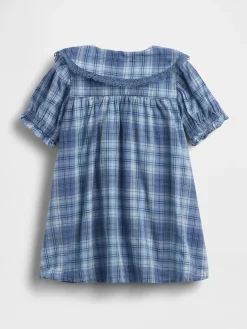 Baby Plaid Ruffle Collar Dress