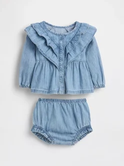 Baby Ruffle Denim Outfit Set