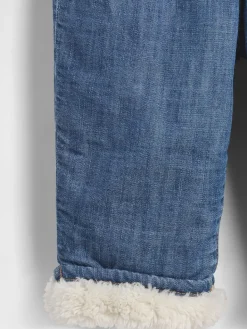Baby Sherpa-Lined Pull-On Barrel Jeans