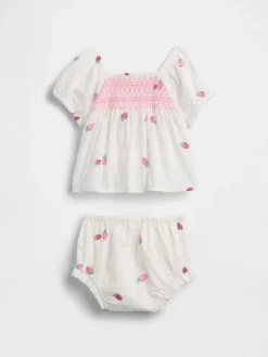 Baby Smocked Strawberry Outfit Set