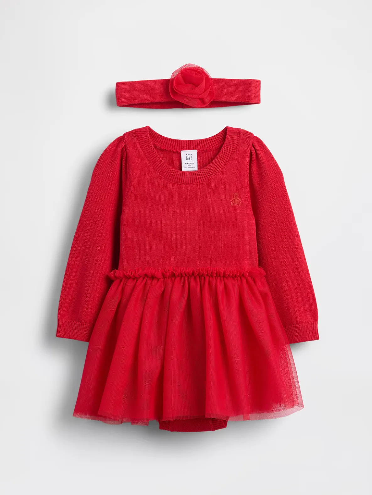 Baby Tulle Sweater Bodysuit Dress Set