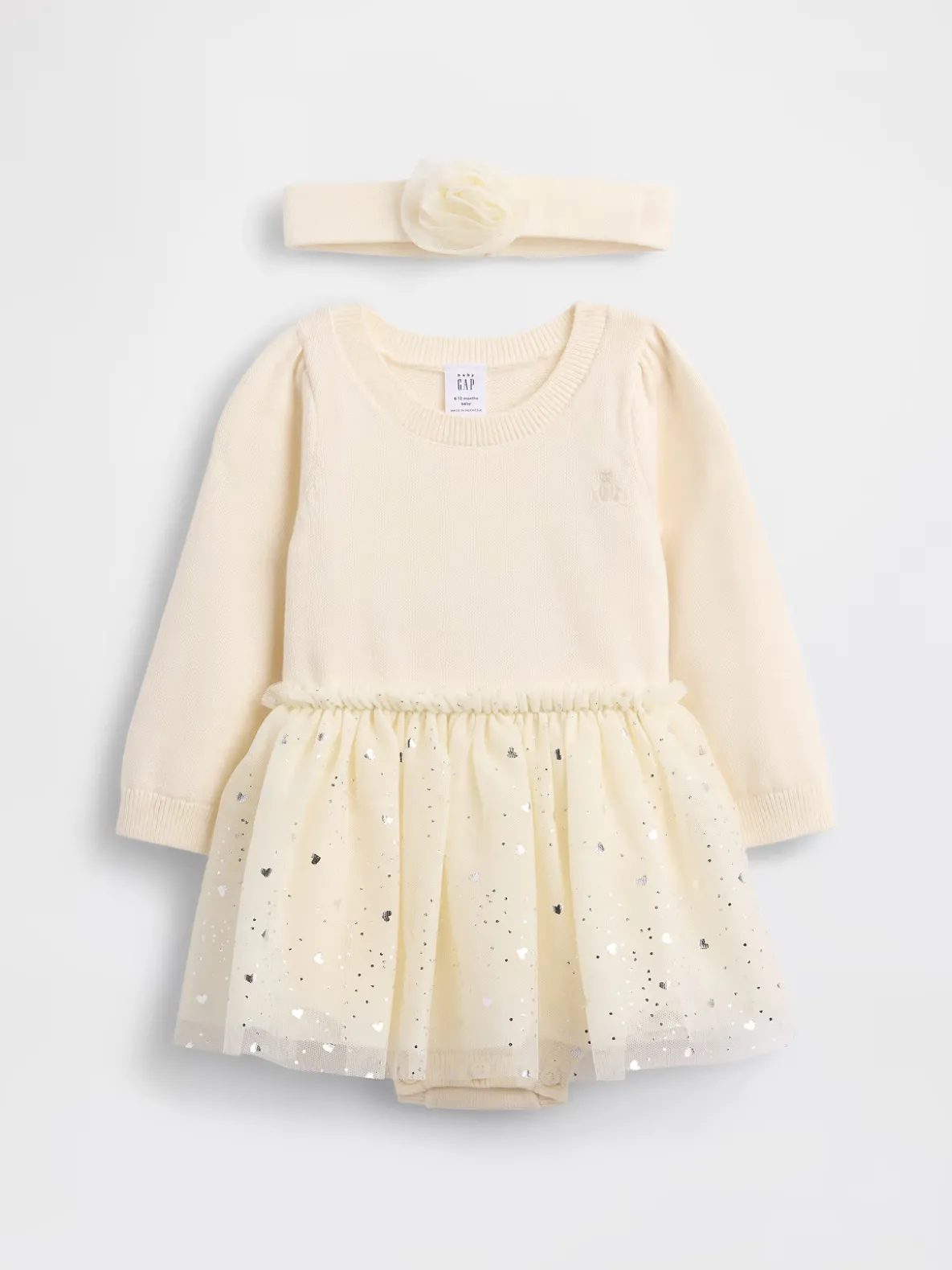 Baby Tulle Sweater Bodysuit Dress Set