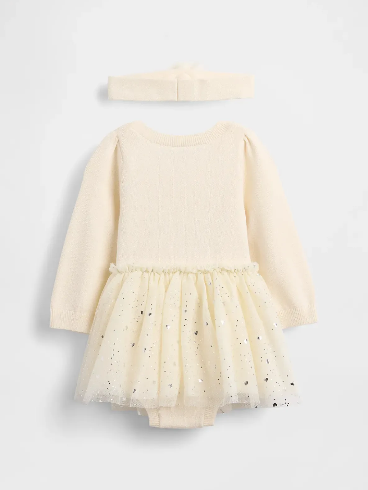 Baby Tulle Sweater Bodysuit Dress Set