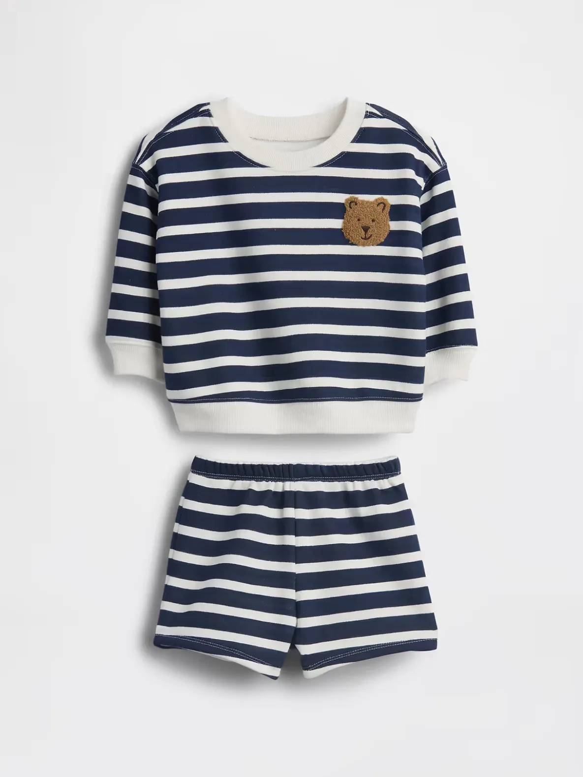 Baby VintageSoft Bear Stripe Sweat Set