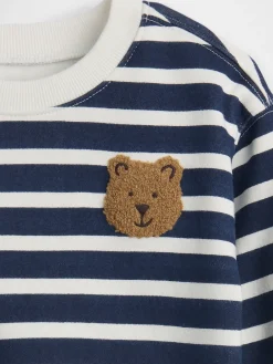 Baby VintageSoft Bear Stripe Sweat Set
