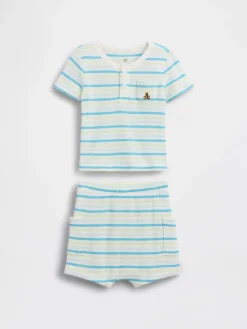 Baby Waffle Henley Outfit Set