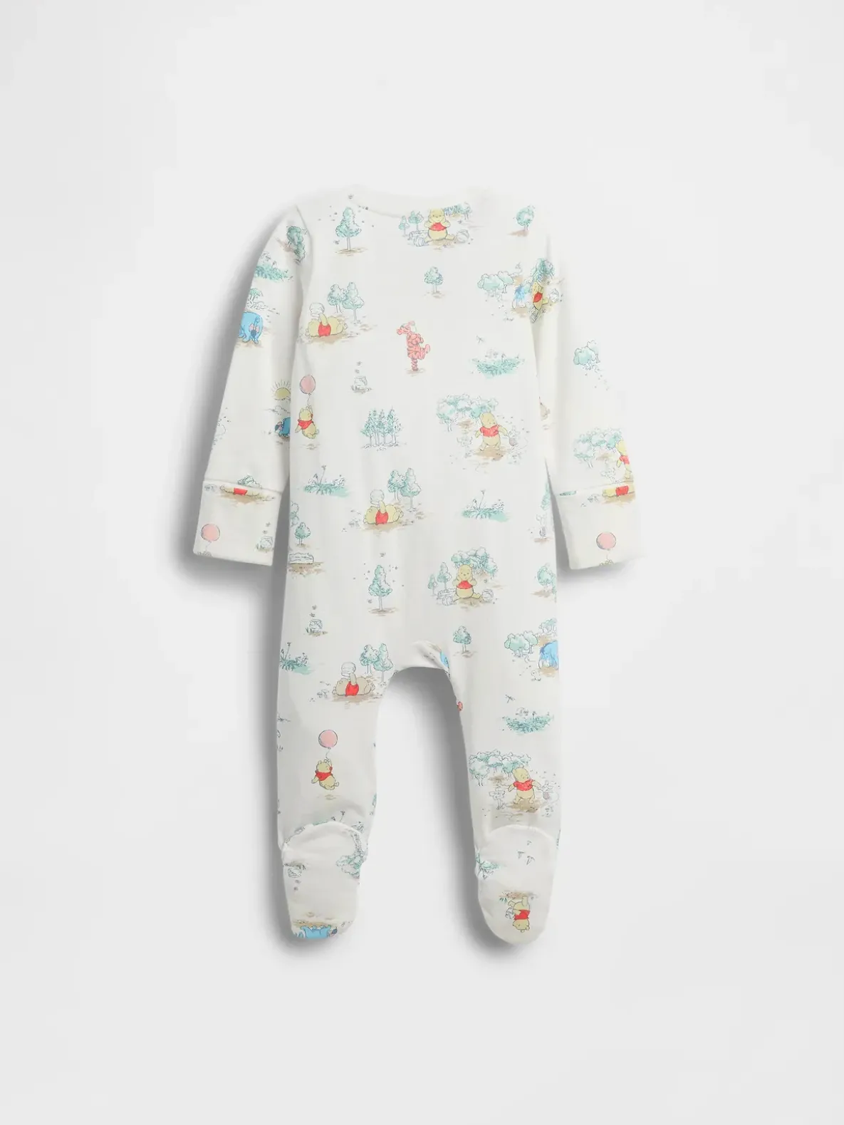 Baby Winnie The Pooh Organic Cotton Footed One-Piece