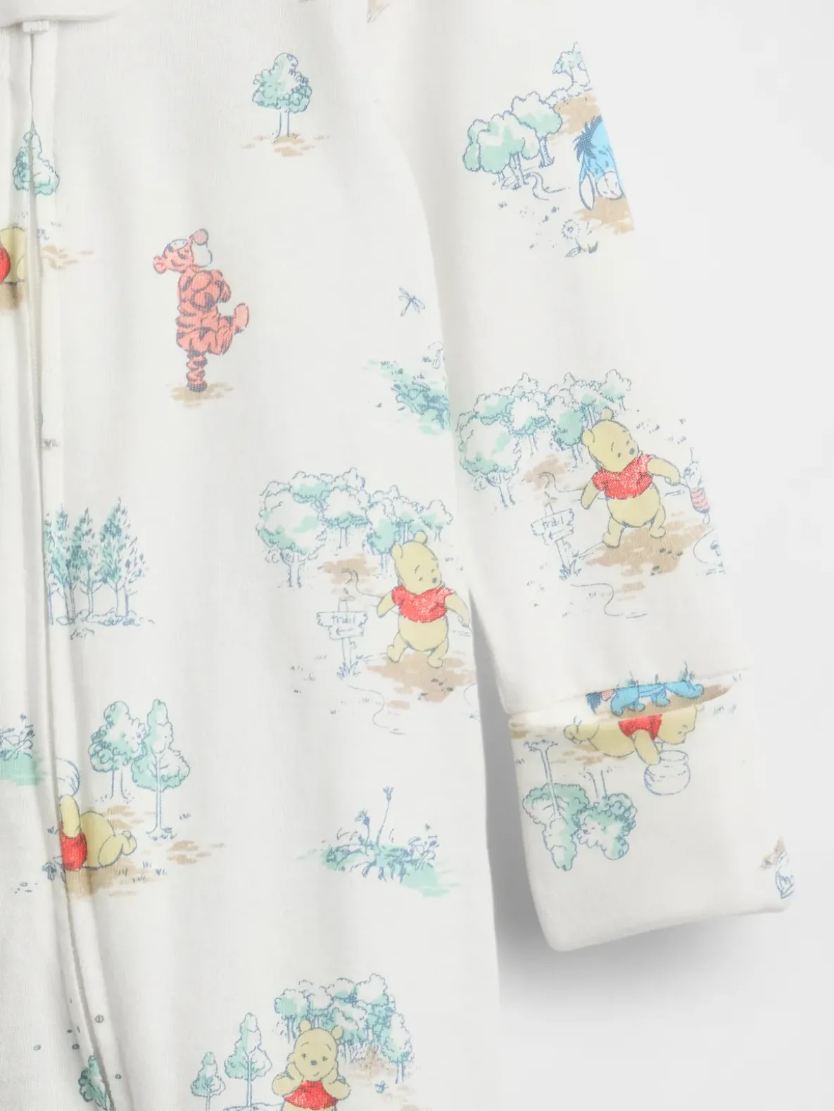 Baby Winnie The Pooh Organic Cotton Footed One-Piece