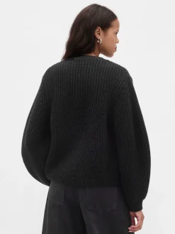 Barrel-Sleeve Cardigan Sweater