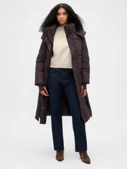 Belted Long Puffer Coat