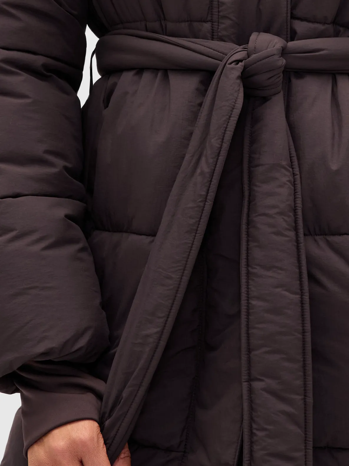 Belted Long Puffer Coat