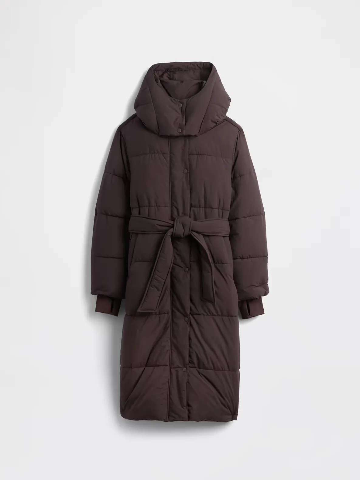 Belted Long Puffer Coat