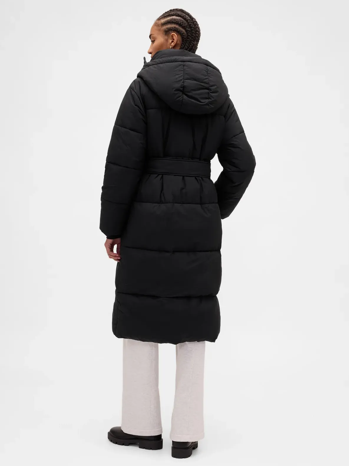 Belted Long Puffer Coat