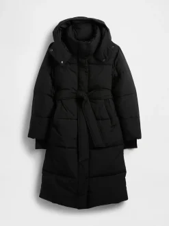 Belted Long Puffer Coat