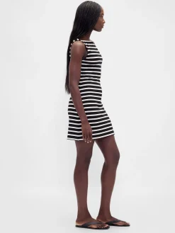 Boatneck Knit Mini Shift Dress