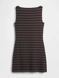 Boatneck Knit Mini Shift Dress