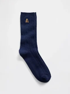 Brannan Bear Cable-Knit Crew Socks