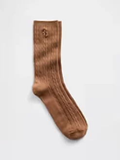 Brannan Bear Cable-Knit Crew Socks