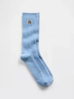 Brannan Bear Cable-Knit Crew Socks