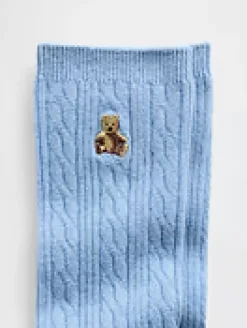 Brannan Bear Cable-Knit Crew Socks