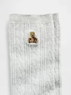 Brannan Bear Cable-Knit Crew Socks