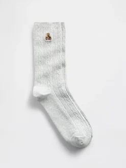Brannan Bear Cable-Knit Crew Socks
