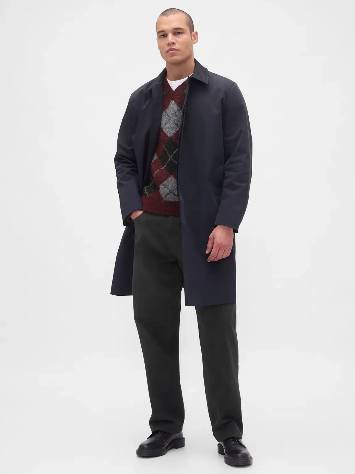 Brushed Argyle Sweater