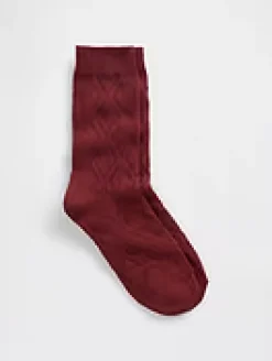 Cable-Knit Crew Socks