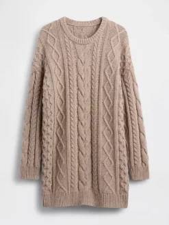 Cable-Knit Mini Sweater Dress
