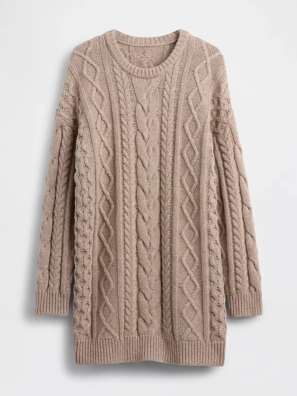 Cable-Knit Mini Sweater Dress