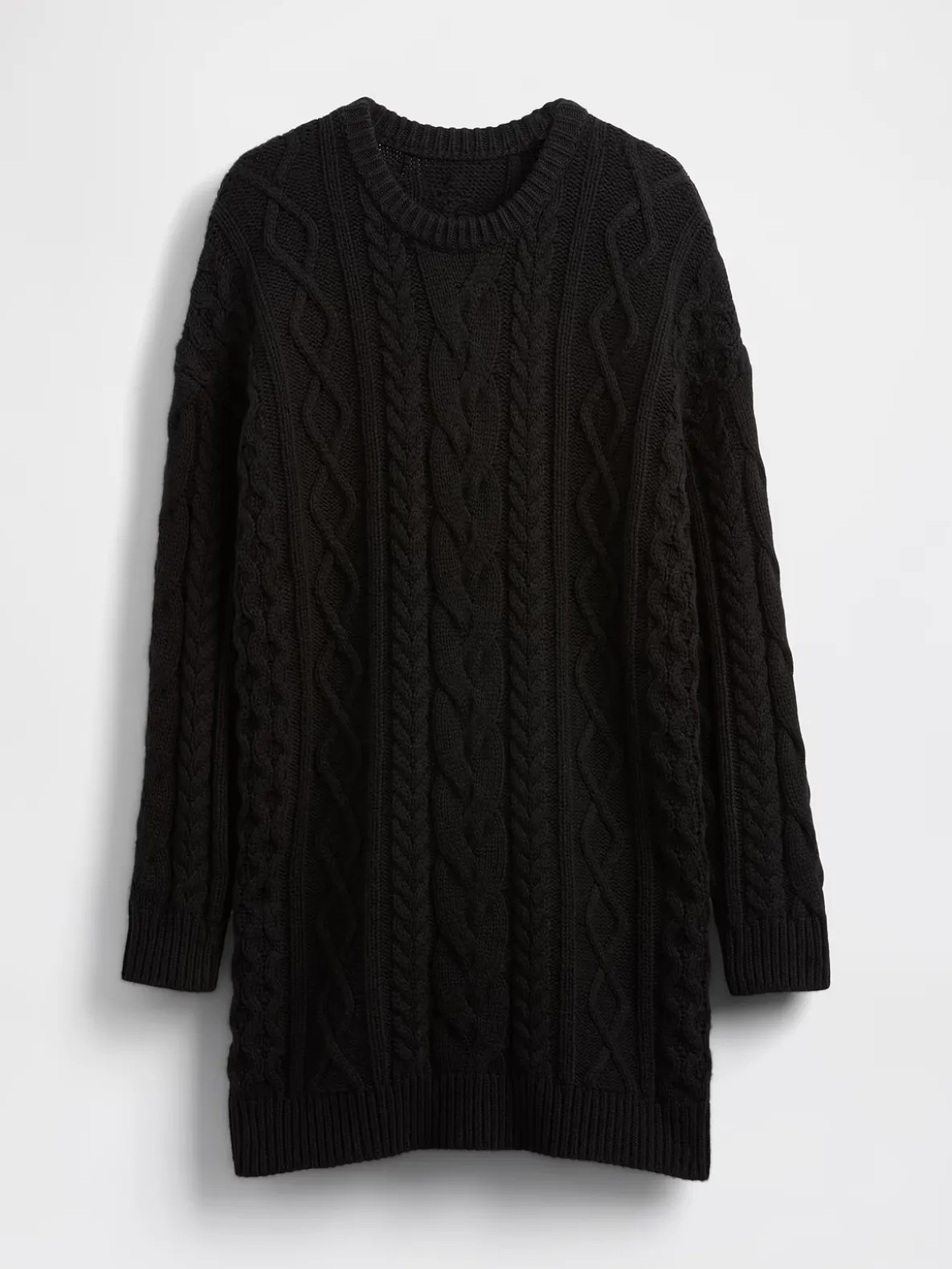 Cable-Knit Mini Sweater Dress