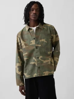 Canvas Denim Camo Utility Shirt