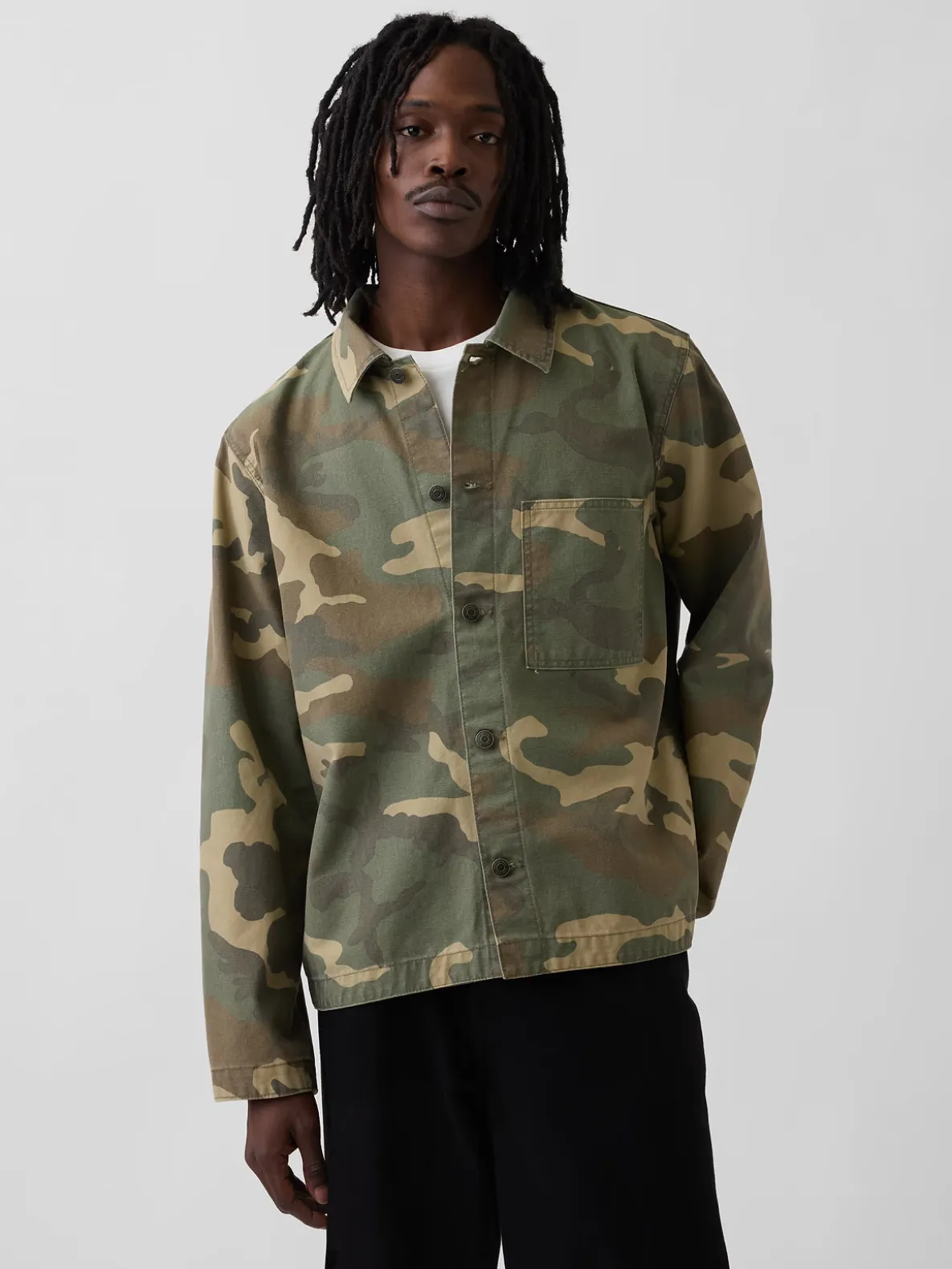 Canvas Denim Camo Utility Shirt