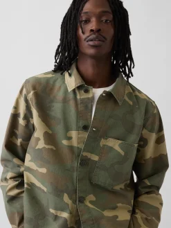 Canvas Denim Camo Utility Shirt